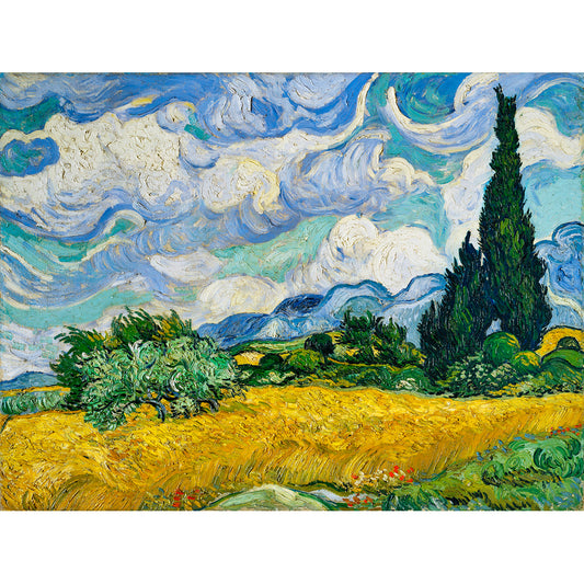 Wheat Field with Cypresses (1889) by Van Gogh Wall Art, Front