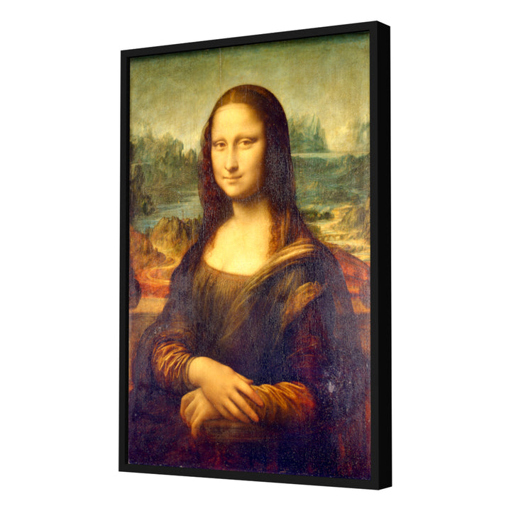 Portrait of Mona Lisa del Giocondo by Leonardo Da Vinci Wall Art, Black Frame