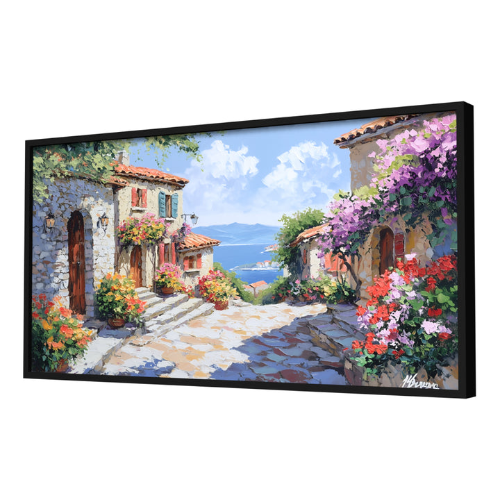 Pathways of Tuscany Wall Art, Black Frame