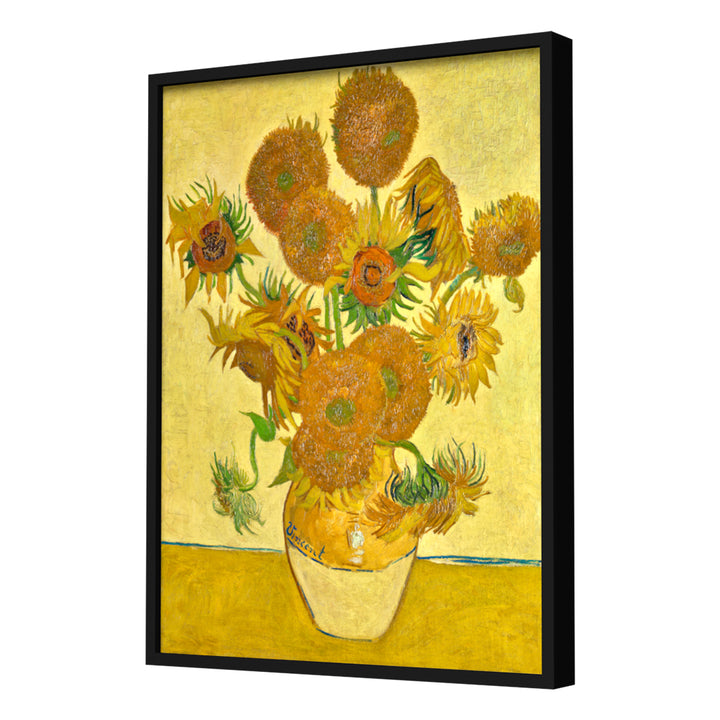 Sunflowers (1888) by Van Gogh Wall Art, Black Frame