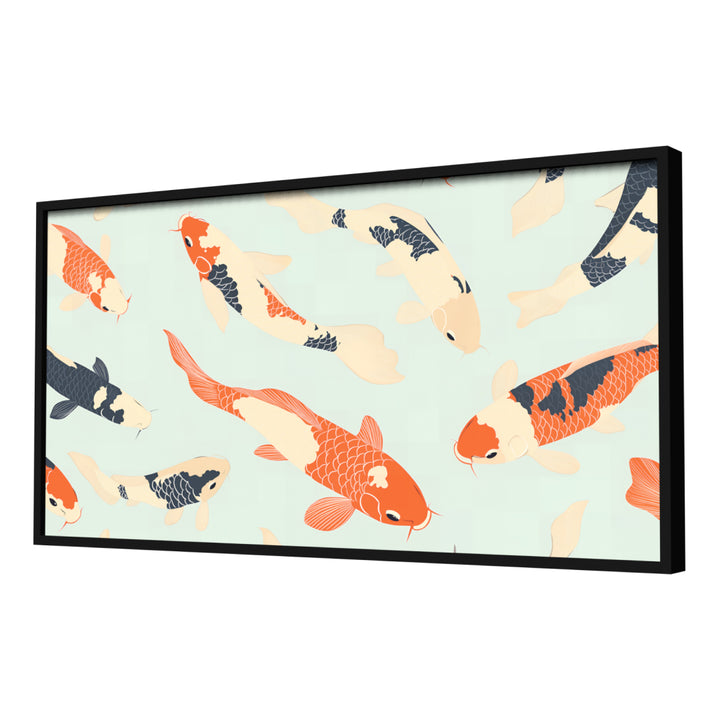 Endless Koi Dance Wall Art, Black Frame