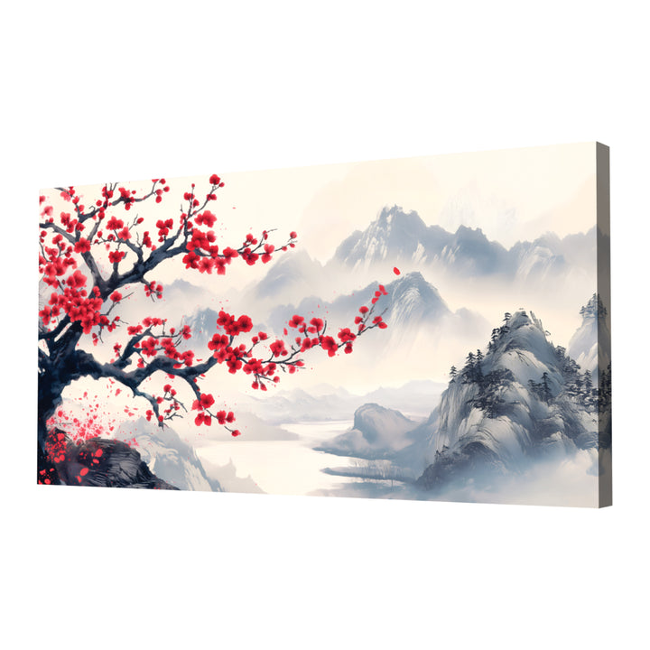 Radiant Red Flowers Wall Art, Canvas Only