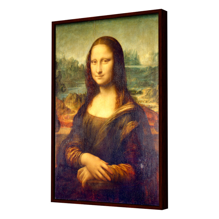 Portrait of Mona Lisa del Giocondo by Leonardo Da Vinci Wall Art, Dark Frame