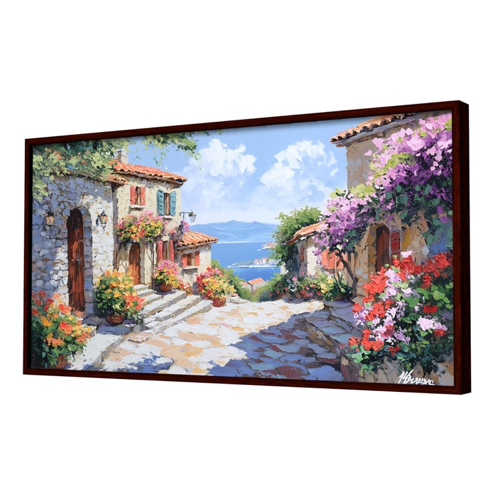 Pathways of Tuscany Wall Art, Dark Frame