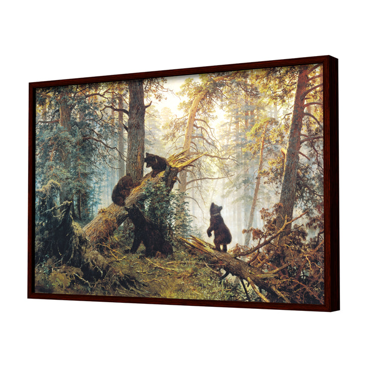 Morning in a Pine Forest by Ivan Shishkin Wall Art, Dark Frame