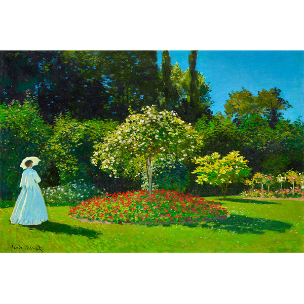 Lady in the garden (1867) by Claude Monet Wall Art, Front