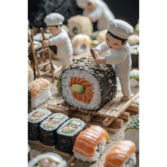 Little Sushi Chef Wall Art, Front