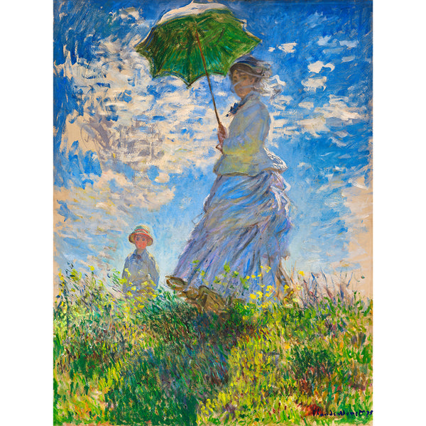 Madame Monet and Her Son (1875), Woman with a Parasol by Claude Monet Wall Art, Front