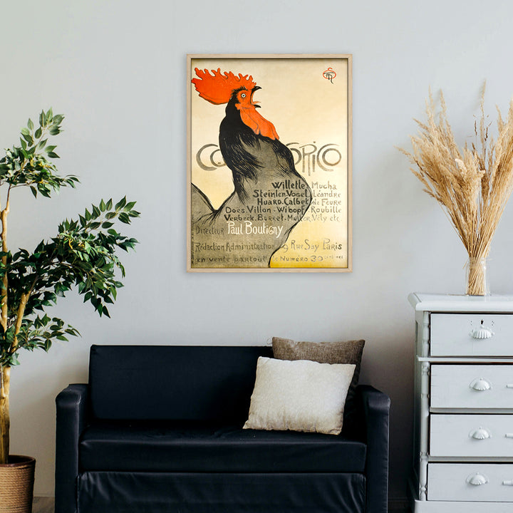 Cocorico (1899) by Théophile Alexandre Steinlen Wall Art, Mockup