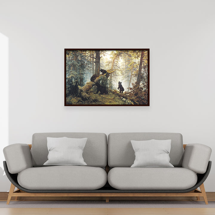 Morning in a Pine Forest by Ivan Shishkin Wall Art, Mockup