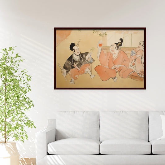 Smiling Samurai Wall Art, Mockup