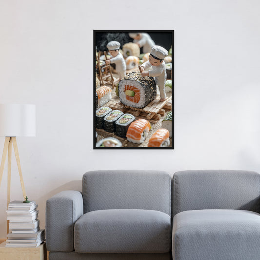 Little Sushi Chef Wall Art, Mockup