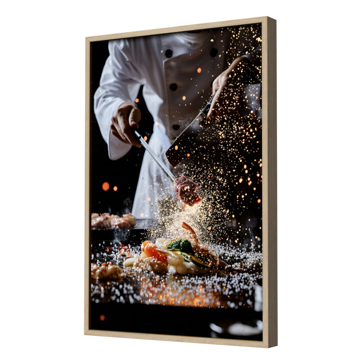 Teppanyaki King Wall Art, Neutral Frame