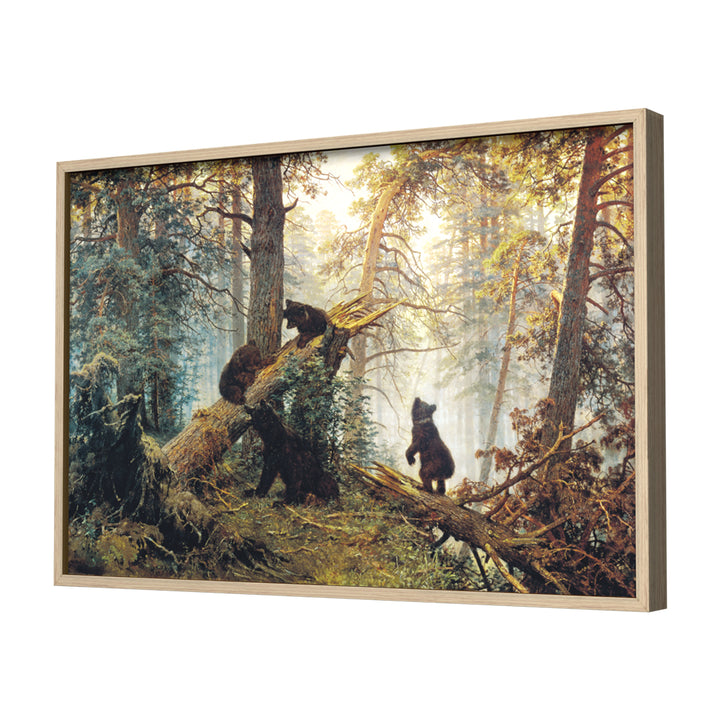 Morning in a Pine Forest by Ivan Shishkin Wall Art, Neutral Frame