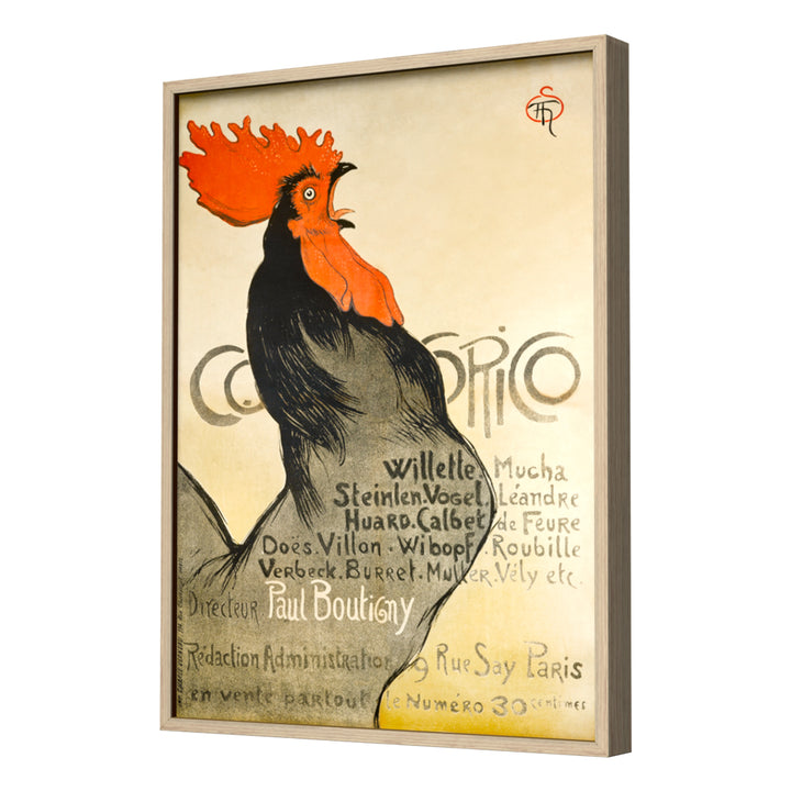 Cocorico (1899) by Théophile Alexandre Steinlen Wall Art, Neutral Frame