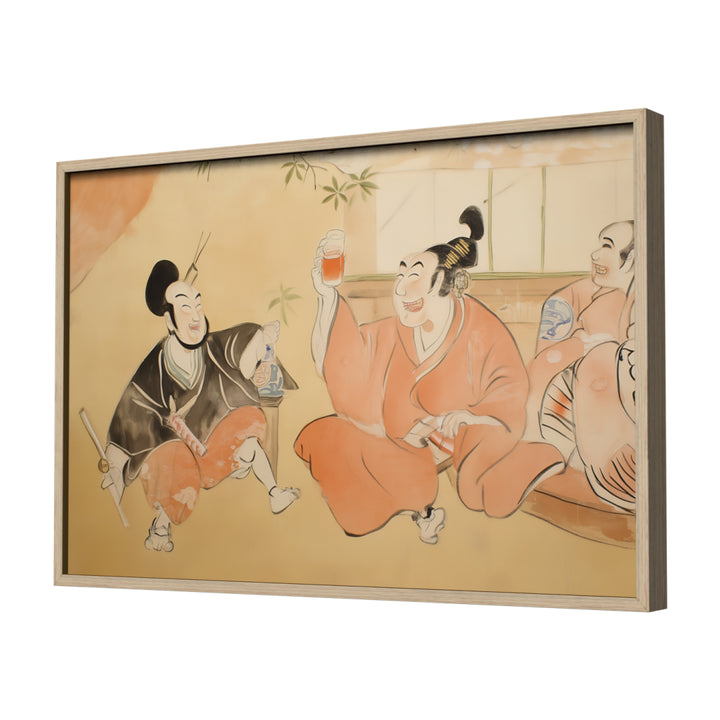 Smiling Samurai Wall Art, Neutral Frame