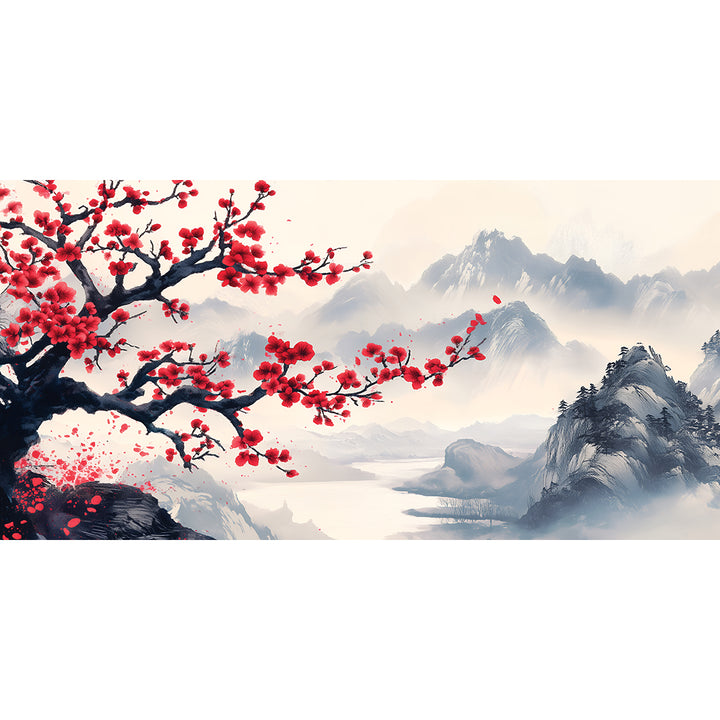 Radiant Red Flowers Wall Art, Front