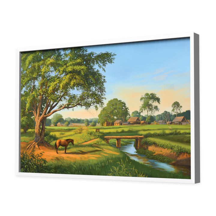 Riverside Solitude Wall Art, White Frame