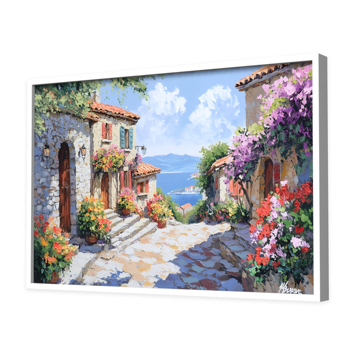 Pathways of Tuscany Wall Art, White Frame