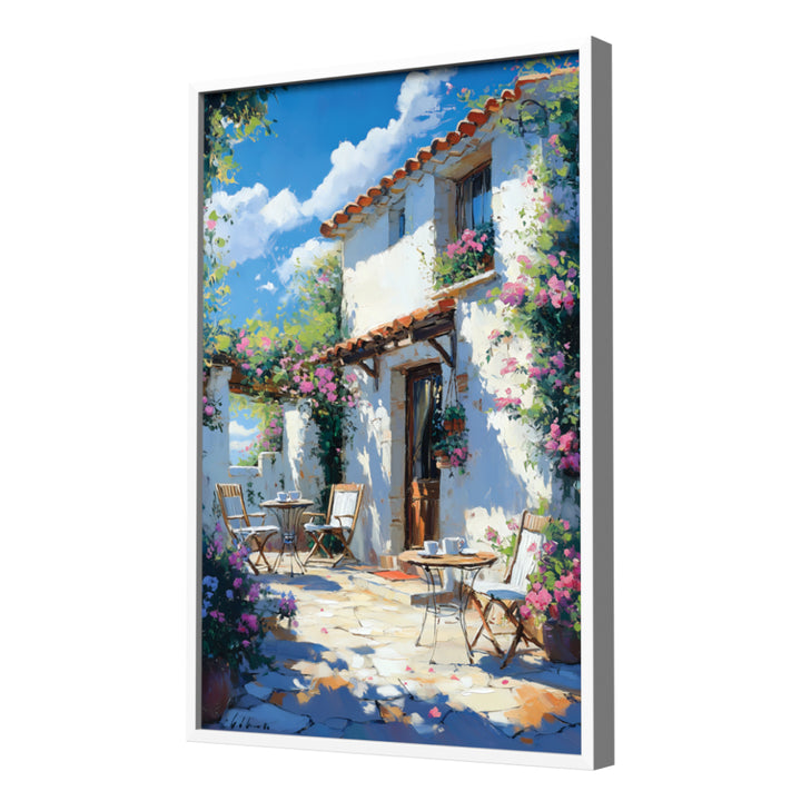 Espresso & Conversations Wall Art, White Frame