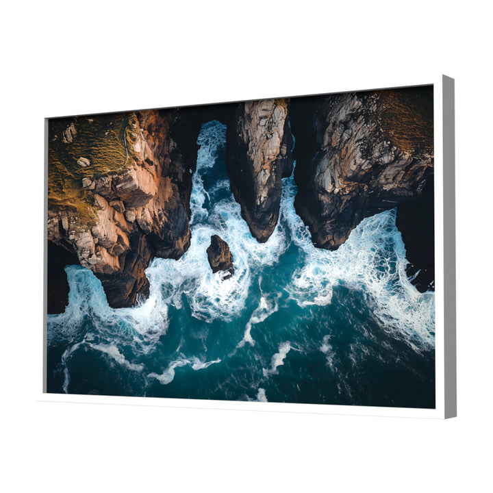 Whispers of the Cliffs Wall Art, White Frame